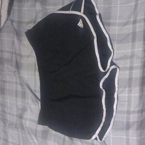 Adidas black athletic elastic waste running shorts size Large
